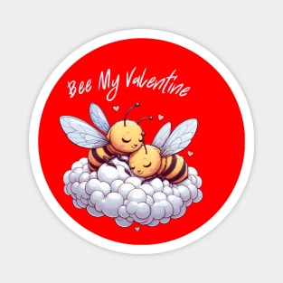 couple of bees embracing on a cloud, Bee My Valentine Magnet